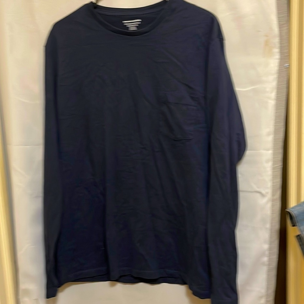 Men Amazon Essential 2XL Blue Long Sleeve Shirt